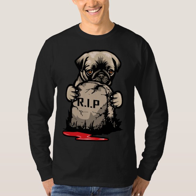 Camiseta Clásica De Piedra De Tumba De Pug 950 (Anverso)