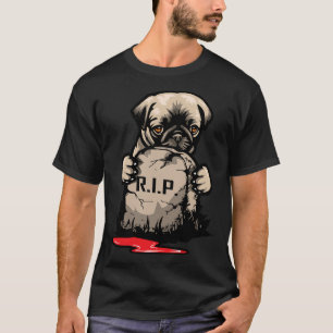 Camiseta Clásica De Piedra De Tumba De Pug 950