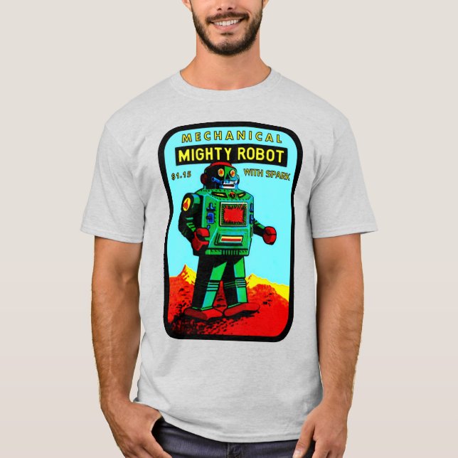 Camiseta clásica de "poderoso robot" (Anverso)