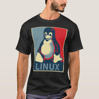 Camiseta clásica de poster de pingüino de Linux