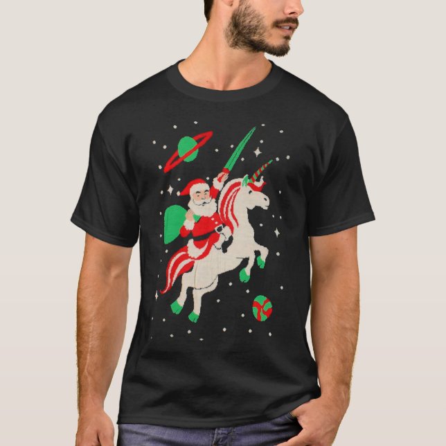 Camiseta clásica de Santa y Unicornio (Anverso)