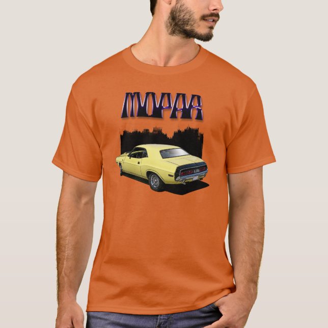Camiseta clásica del coche del desafiador de Mopar (Anverso)