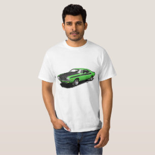 Camiseta clásica del coche del desafiador verde de