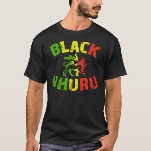 Camiseta Clásica del León Jamaiquino de Uhuru Negr
