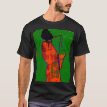 Camiseta clásica del modelo del vitral del saxman