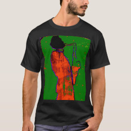 Camiseta clásica del modelo del vitral del saxman