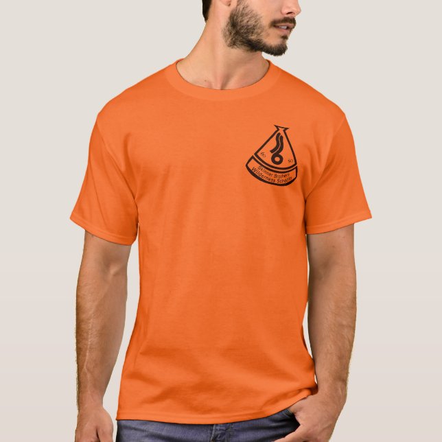 Camiseta clásica del naranja de los hermanos de (Anverso)