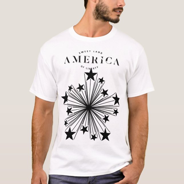 Camiseta clásica "estadounidense Stars" (Anverso)
