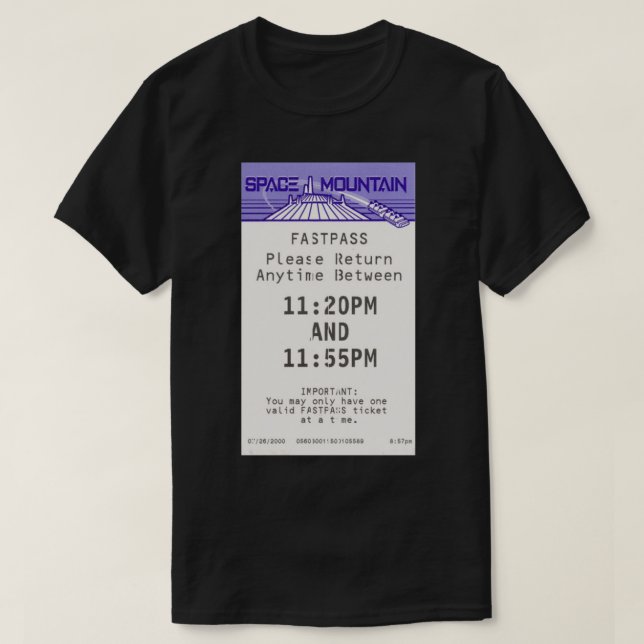 Camiseta clásica Fastpass de montaña espacial (Diseño del anverso)