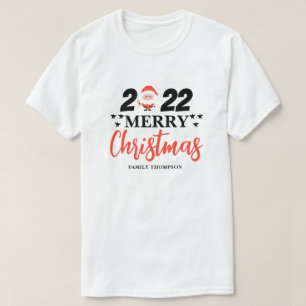 Camiseta Clásica Feliz Navidad Santa Claus Familia Anual