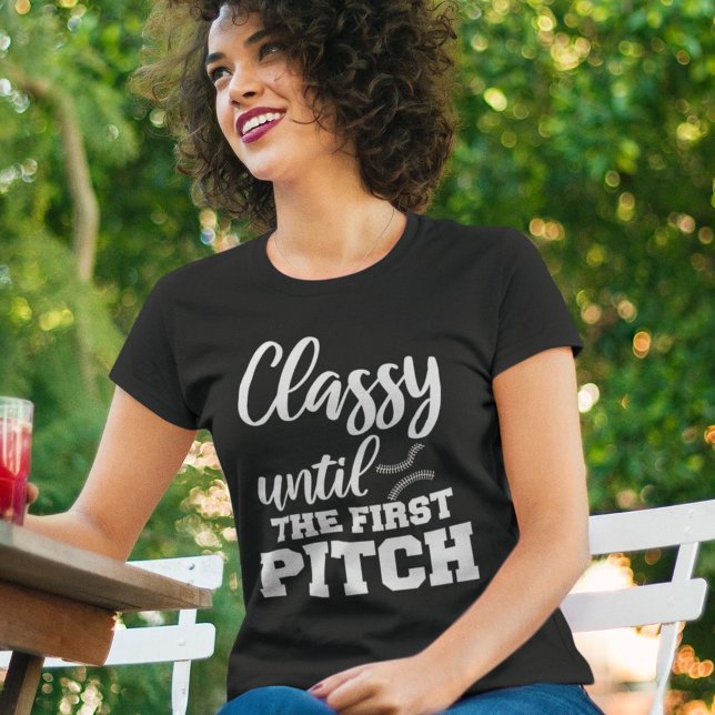 Camiseta Clásica Hasta La Primera Divertida Madre Del Béisb (Subido por el creador)