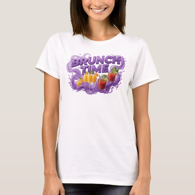 Camiseta Clásica Morada BRUNCH TIME Statement (Anverso)