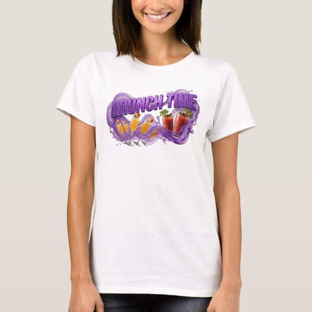 Camiseta Clásica Morada BRUNCH TIME Statement v2 (Anverso)