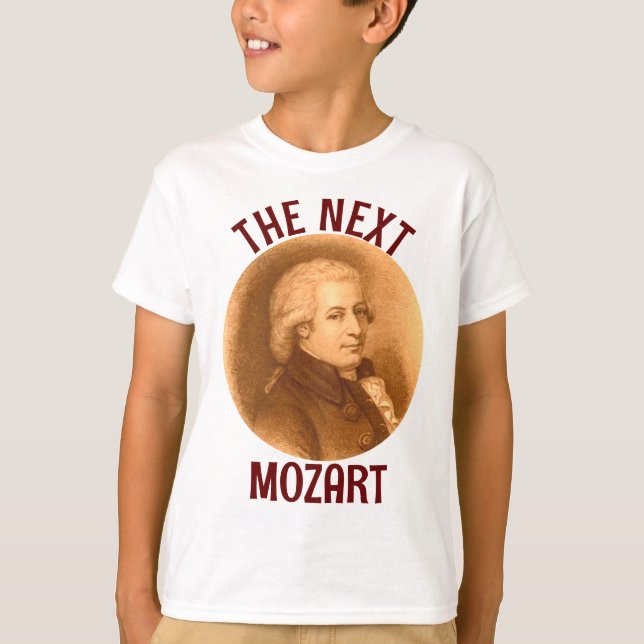 Camiseta Clásica Mozart Cute moderna música Lover T-Shirt (Anverso)