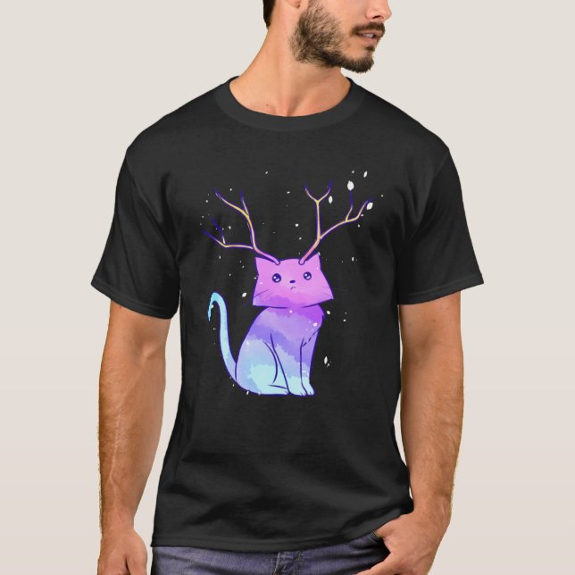 Camiseta Clásica para el gato Rainbow Antler (Anverso)