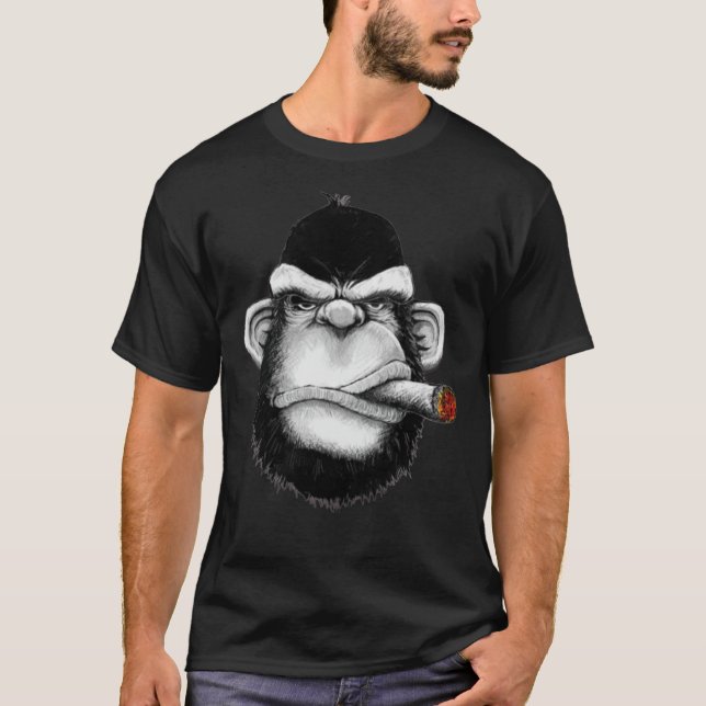 Camiseta Clásica para fumar Gorila (Anverso)
