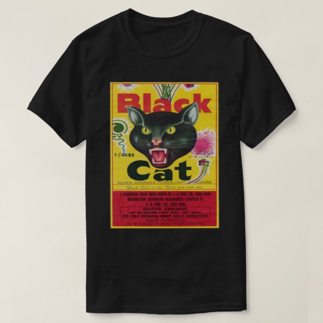 Camiseta Clásica para petardos de gato negro (Diseño del anverso)