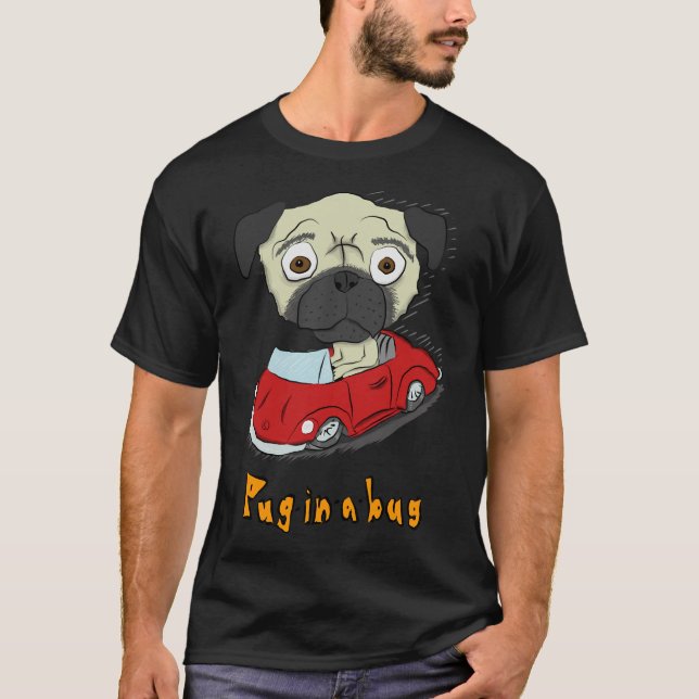 Camiseta clásica Pug-in-a-bug 129 (Anverso)