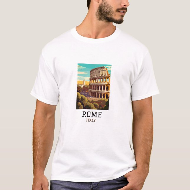 Camiseta Clásica Roma Italia Colosseo Histórico (Anverso)