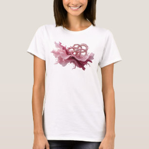 Camiseta clásica rosa con arte abstracto