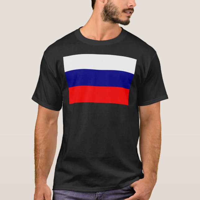 Camiseta clásica rusa con bandera rusa (Anverso)