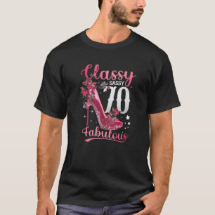 Camiseta Clásica Sassy 70 Y Fabulosa Floral De Cumpleaños 7