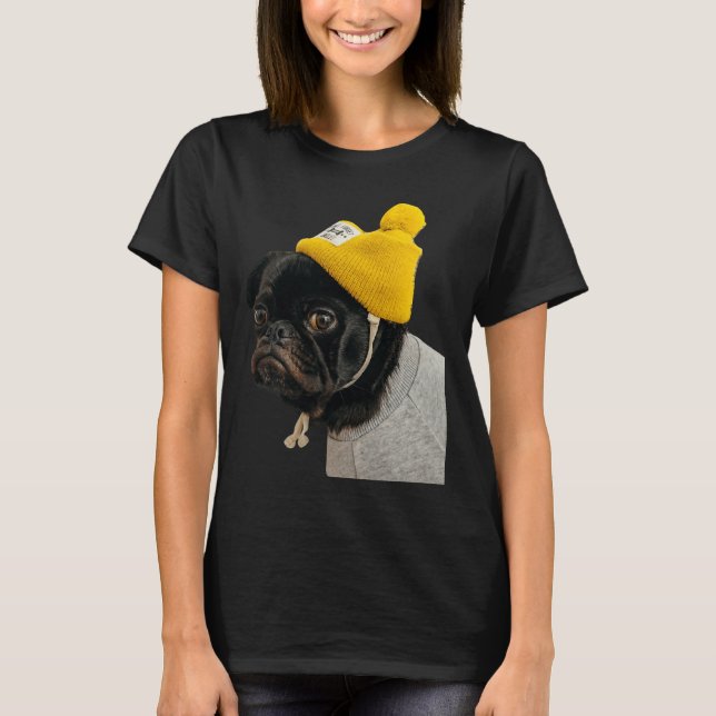 Camiseta clásica T-Shirt 136 Pegatina Cute Black P (Anverso)