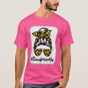Camiseta Clásica Vida De Hija Con Sunflower Messy Bun Moth