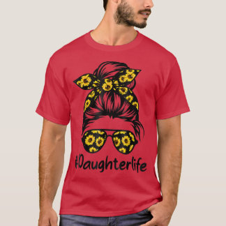 Camiseta Clásica vida de la hija con el girasol desordenado