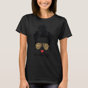 Camiseta Clásica vida de tía con tonos Leopard Print Guay