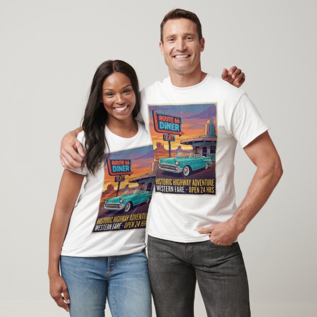 Camiseta clásica Vintage Route 66 (Unisexo)