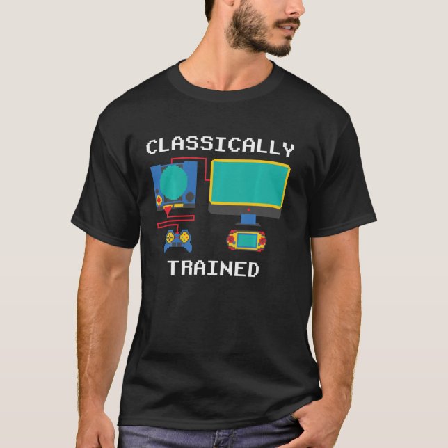 Camiseta Clásicamente Entrenado Gracioso Retro Gaming Tv Se (Anverso)
