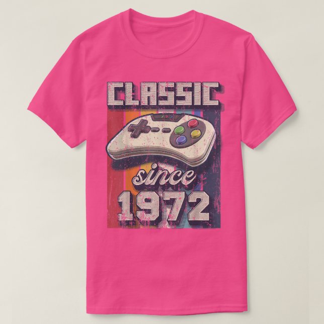 Camiseta Clásico 1972 50 cumpleaños Retro videojuego de con (Diseño del anverso)