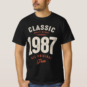 Camiseta Clásico 1987 - Viñeta Retro de Cumpleaños 35