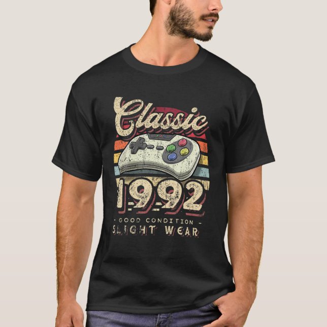 Camiseta Clásico 1992 30 cumpleaños Retro videojuego de con (Anverso)