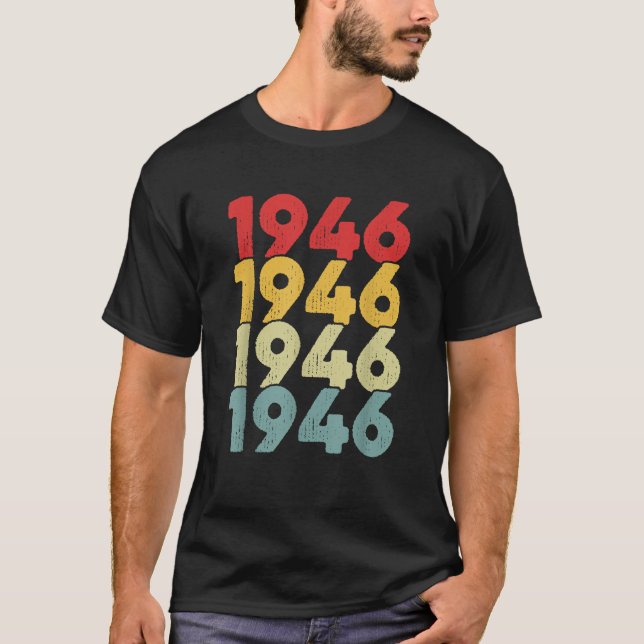 Camiseta Clásico 80 años de edad nacido en 1946 80 años de  (Anverso)