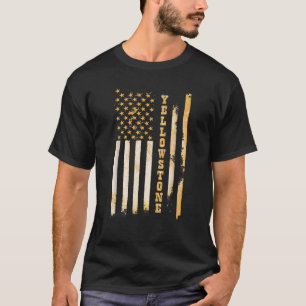 Camiseta Clásico Amarillo Piedra Negro con Diseño de Bander