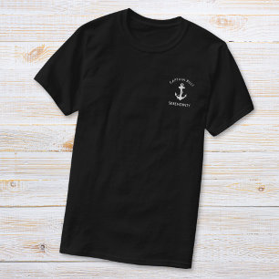 Camiseta Clásico Ancla de Barco Capítulos Negro