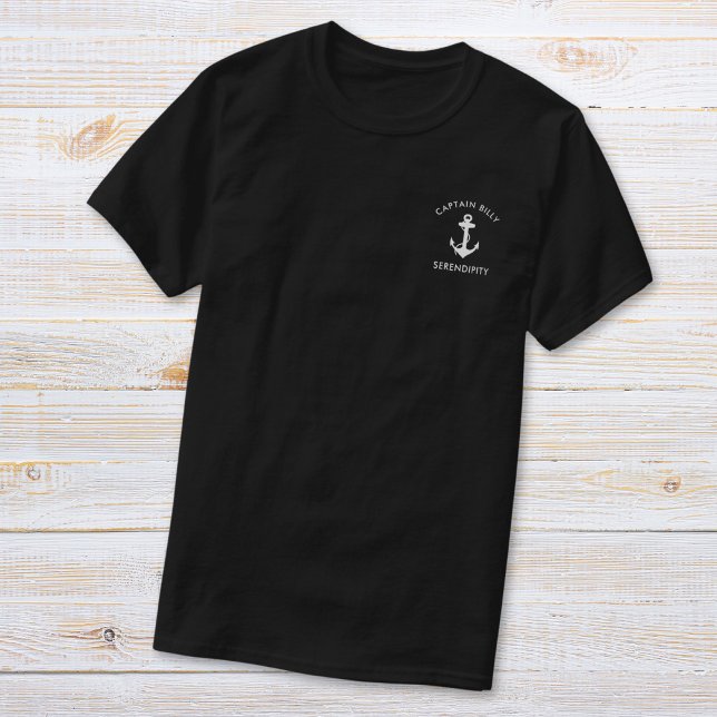 Camiseta Clásico Ancla de Barco Capítulos Negro (Subido por el creador)