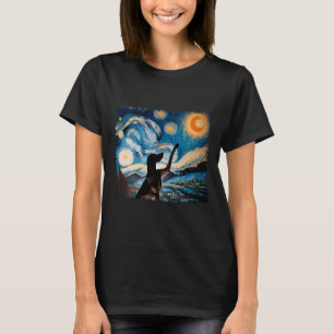 Camiseta Clásico Arte Perro Starry Night German Shoredit P