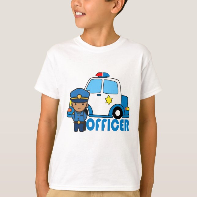 Camiseta Clásico auto policial con sirena para niños (Anverso)
