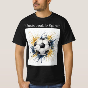 Camiseta Clásico Balón de Fútbol Acuarela - Arte de Pared D