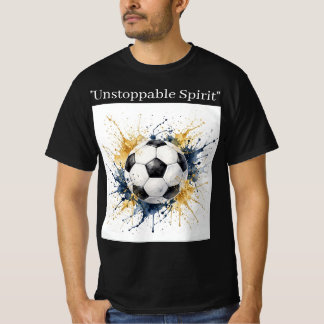Camiseta Clásico Balón de Fútbol Acuarela - Arte de Pared D