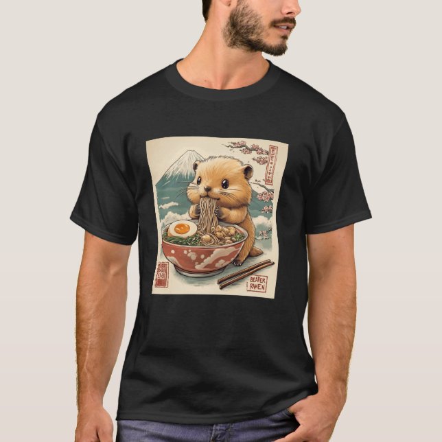 Camiseta Clásico bebé castor flores de Mt. Fuji japonés (Anverso)