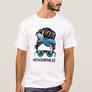 Camiseta Clásico Bono de Caballo Mamá Messy Bun Shades Hors