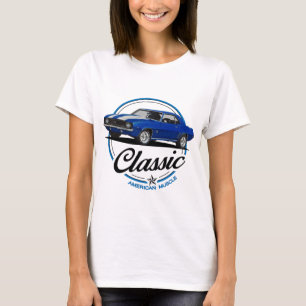 Camiseta Clásico Camaro Azul Retro