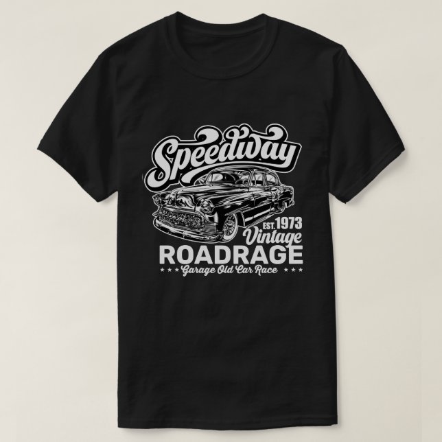 Camiseta Clásico Carrera De Coche Clásico De Speedway Antig (Diseño del anverso)