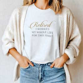 Camiseta Clásico Chic Caligrafía Dorado Gris Retirado