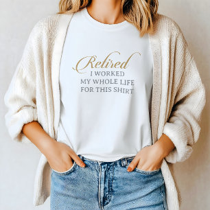 Camiseta Clásico Chic Caligrafía Dorado Gris Retirado