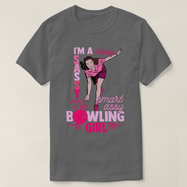 Camiseta Clásico Chica de boliche Sassy Profesional Bowler  (Diseño del anverso)